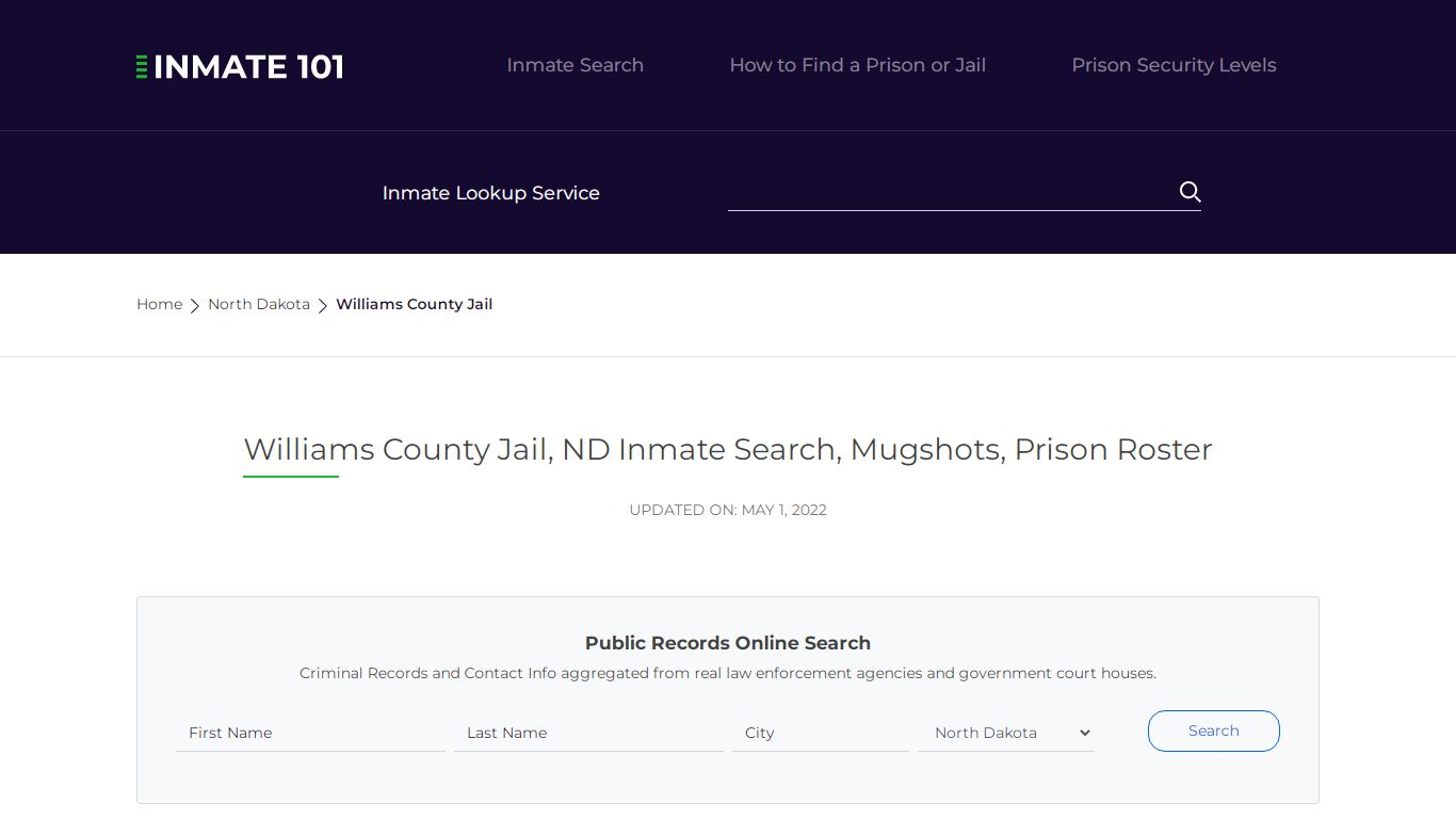 Williams County Jail, ND Inmate Search, Mugshots, Prison ...